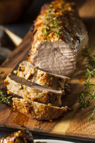Apple Cider Braised Pork with Roasted Sweet Potatoes