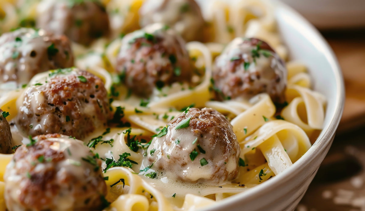 Alfredo with Turkey Meatballs