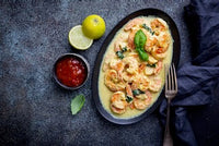 Pesto Shrimp over Linguine