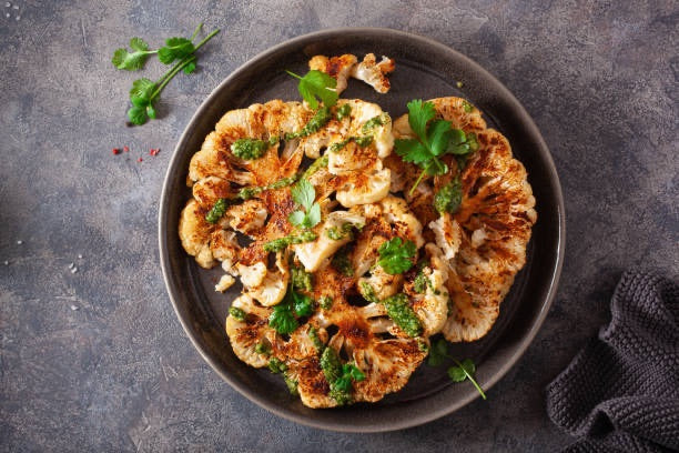 Charred Cauliflower with Warm Lentils